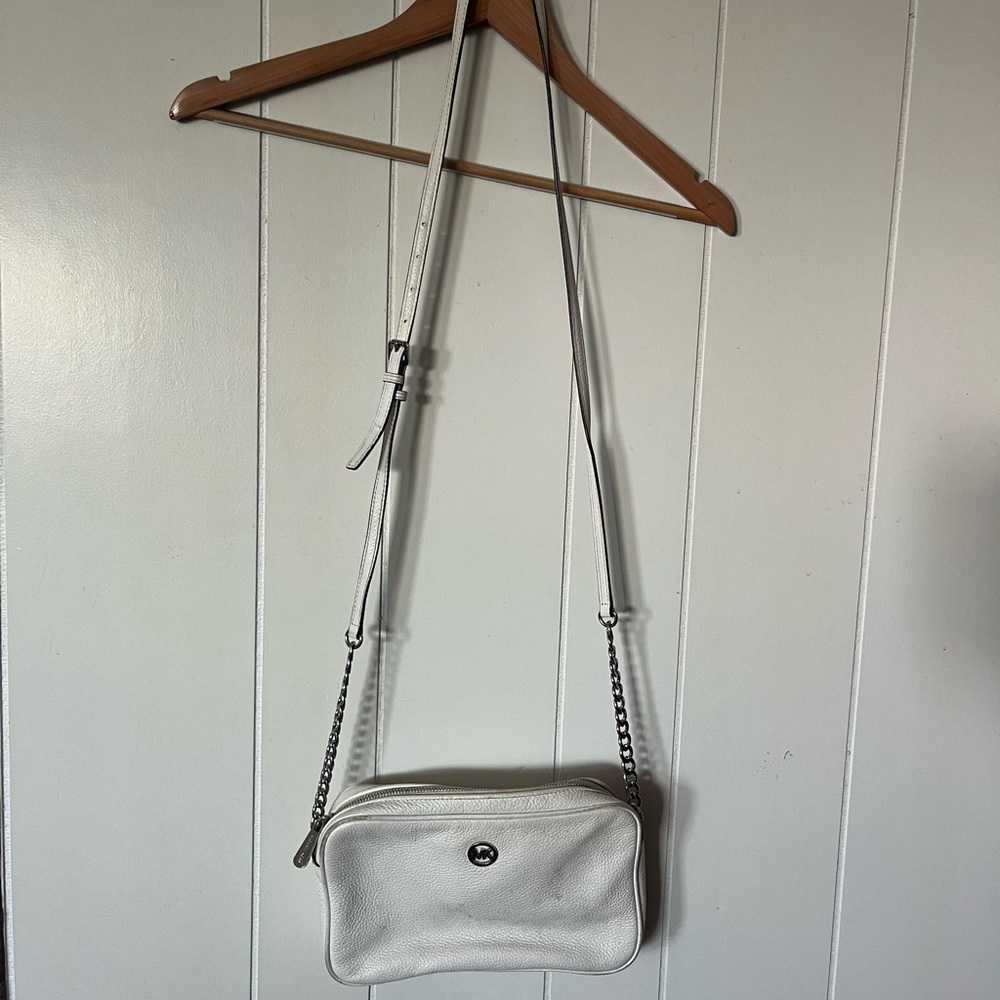 Michael Kors White Leather Crossbody Bag